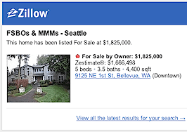 Alerts let agents monitor Zillow for potential seller clients