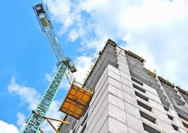 A crane working on a building
