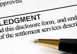 A close-up of a settlement services signature field