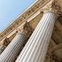 Courthouse pillars at an angle