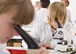 Children in a school laboratory