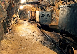 Mine carts in a mine