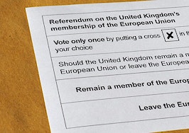 A Brexit voting card