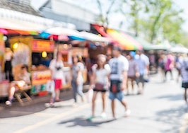 A blurry photo of a marketplace