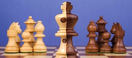 A chess board showing a merged king