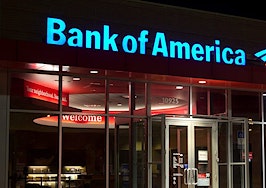 A Bank of America sign at night
