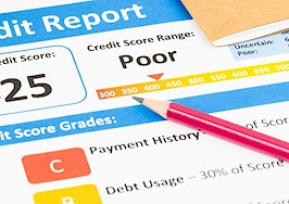 A credit report with a low score