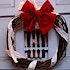 A holiday wreath on a door