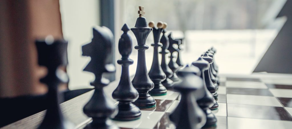 One side of a chess board