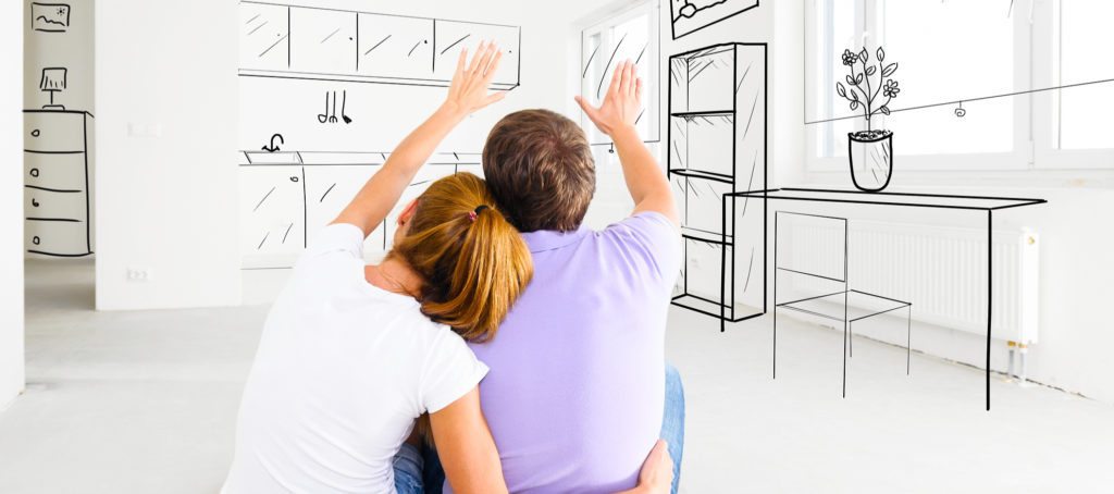 A couple building their dream home out of thin air