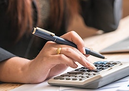A female accountant crunching numbers