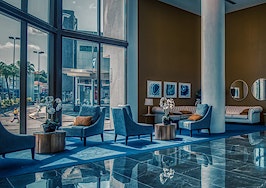 Luxury apartment lobby
