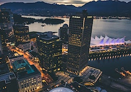 Vancouver, BC Canada skyline at night