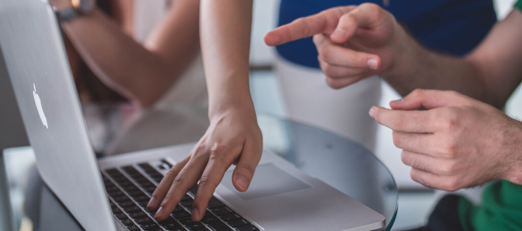 Women working on a laptop