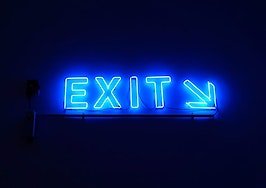 blue exit sign