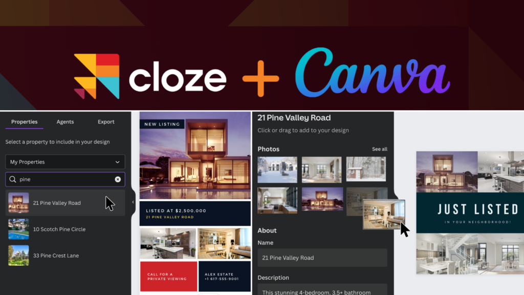 Cloze teams with design platform Canva for seamless listing magic